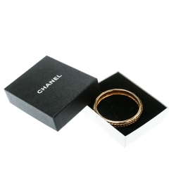 مملوكة مسبقًا Chanel Vintage Braided Texture Gold Plated Bangle Bracelet