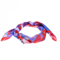 مملوكة مسبقًا وشاح شانيل حرير مطبوع داتا سنتر متعدد الألوان مربع