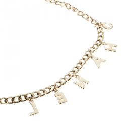 Pre Owned Chanel Logo Charm Gold Tone Chain Link Belt