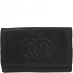 Pre Owned Chanel Black Leather CC 6 Key Case
