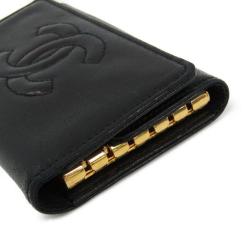 Pre Owned Chanel Black Leather CC 6 Key Case