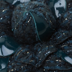 مملوكة مسبقًا Chanel Camellia Multicolor Tweed Leather Pin Brooch