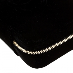 Pre Owned Chanel Black Velvet CC Jewelry Travel Case