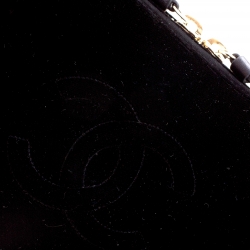 Pre Owned Chanel Black Velvet CC Jewelry Travel Case