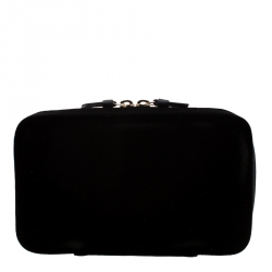 Pre Owned Chanel Black Velvet CC Jewelry Travel Case