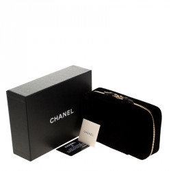Pre Owned Chanel Black Velvet CC Jewelry Travel Case