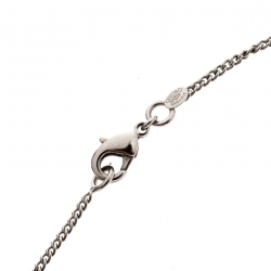 Pre Owned قلادة شانيل وردة كريستال فضية 