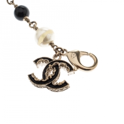 Pre Owned  سوار شانيل CC لؤلؤ صناعي وخرز ذهبي