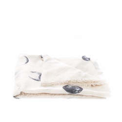 Pre Owned شال شانيل  CC مطبوع سفير و كاميليا كشمير حرير بيج