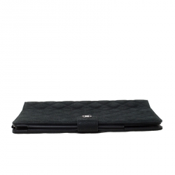 Pre Owned Chanel Black Quilted Nubuck Leather Crossbody iPad Case