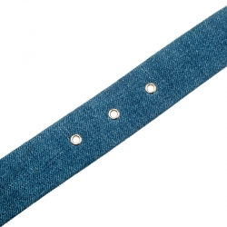 Pre Owned Chanel Blue Denim CC Buckle Belt 80CM