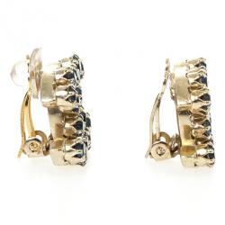 Pre Owned Chanel CC Blue Crystal Earrings