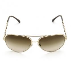 Chanel 2210Q Glasses Gold Aviator Women