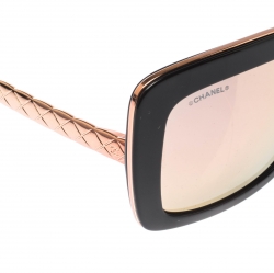 Pre Owned Chanel Black/Rose Gold Mirrored 5369 Square Sunglasses