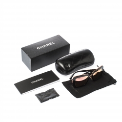 Pre Owned Chanel Black/Rose Gold Mirrored 5369 Square Sunglasses