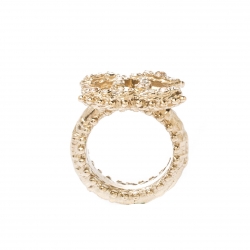 Pre Owned  خاتم شانيل CC كريستال ذهبي مقاس 55