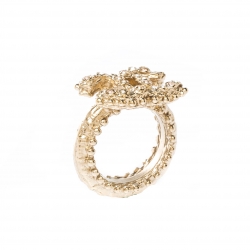 Pre Owned  خاتم شانيل CC كريستال ذهبي مقاس 55