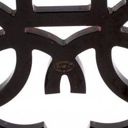 مملوكة مسبقًا Chanel CC Yellow Crystal Embellished Black Tone Pin Brooch