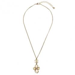 Pre Owned Chanel CC White Pendant Necklace