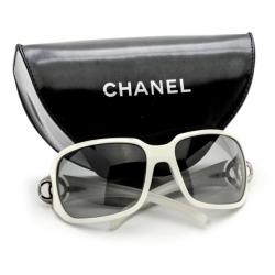 مملوكة مسبقًا Chanel 6023 White Metal CC Logo Woman Sunglasses