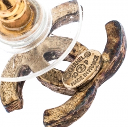 مملوكة مسبقًا Chanel CC Metallic Enamel Coated Twisted Gold Tone Earrings