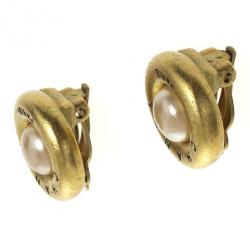 Chanel Paris Vintage Faux Pearls Earrings