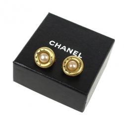 Chanel Paris Vintage Faux Pearls Earrings