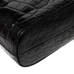 مملوكة مسبقًا جراب آيفون شانيل بسلسلة جلد تمساح أسود