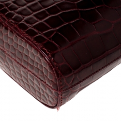 Pre Owned جراب آيفون شانيل جلد تمساح أحمر