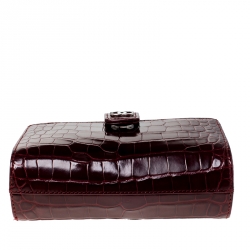 Pre Owned جراب آيفون شانيل جلد تمساح أحمر