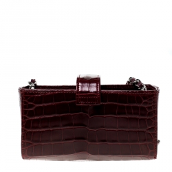 Pre Owned جراب آيفون شانيل جلد تمساح أحمر