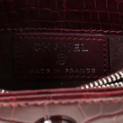 Pre Owned جراب آيفون شانيل جلد تمساح أحمر