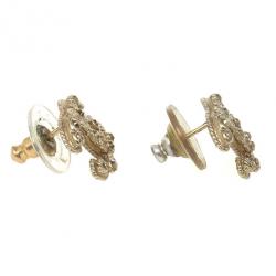 Pre Owned Chanel CC Gold Tone Earrings