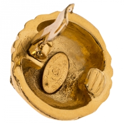 Pre Owned أقراط شانيل بشعار CC فينتدج كليب اون مطلي ذهب