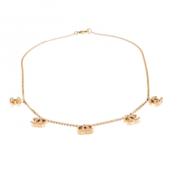 مملوكة مسبقًا Chanel CC Logo Charm Gold Tone Necklace
