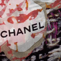 Pre Owned Chanel Multicolor Floral Printed Silk Scarf 