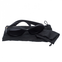 Pre Owned Chanel Black/Grey Gradient 5404Q Leather Oval Sunglasses