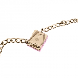 Pre Owned Chanel Rose Gold Tone Chain Link Pink CC Cambon Belt