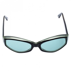 Pre Owned Chanel Black/Green 5021 Oval Sunglasses