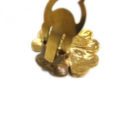 Pre Owned Chanel Flower Gold Plated Clip Earrings