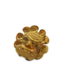 Pre Owned Chanel Flower Gold Plated Clip Earrings