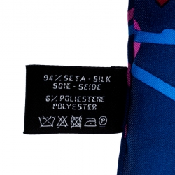 Pre Owned Chanel Multicolor Printed Tweed Silk Scarf