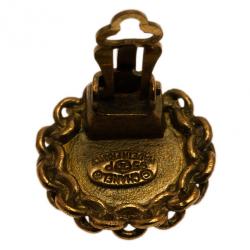 Pre Owned Chanel Vintage CC Gold-Tone Earrings