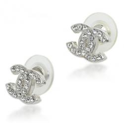 Pre Owned Chanel CC Crystal Earrings