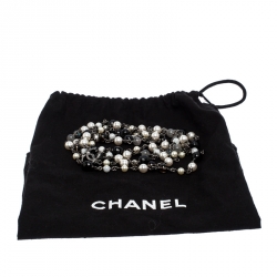 مملوكة مسبقًا قلادة شانيل CC طبقات خرز ولؤلؤ صناعي متعددة الألوان