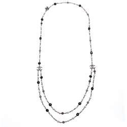 مملوكة مسبقًا قلادة شانيل CC طبقات خرز ولؤلؤ صناعي متعددة الألوان