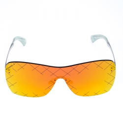 Pre Owned Chanel Gold and Red Mirrored 4215 Airline Runway Shield Sunglasses