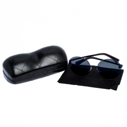 مملوكة مسبقًا Chanel Dark Blue Reflective 4216 Round Sunglasses