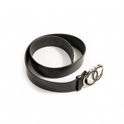 مملوكة مسبقًا Chanel Black Leather Cc Belt 100 Cm