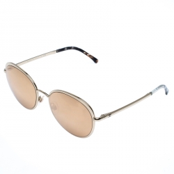 Pre Owned نظارة شمسية 4206 عاكسة مستديرة ذهبية